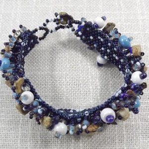 Vintage Beaded Bracelet Seed Beads and Stones